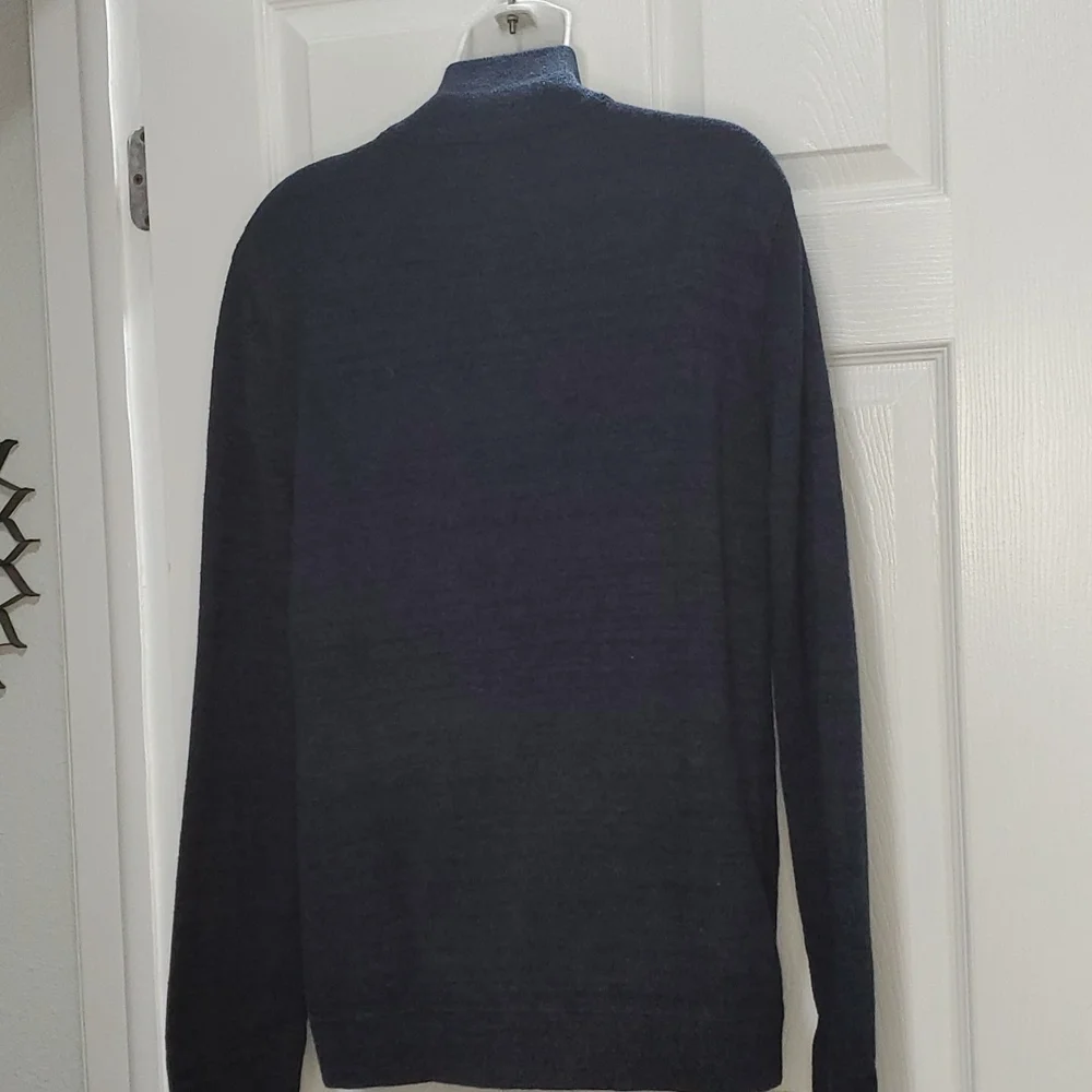 BANANA REPUBLIC WOOL BLEND ZIPPERED  SWEATER JACKET NAVY (MEDIUM)